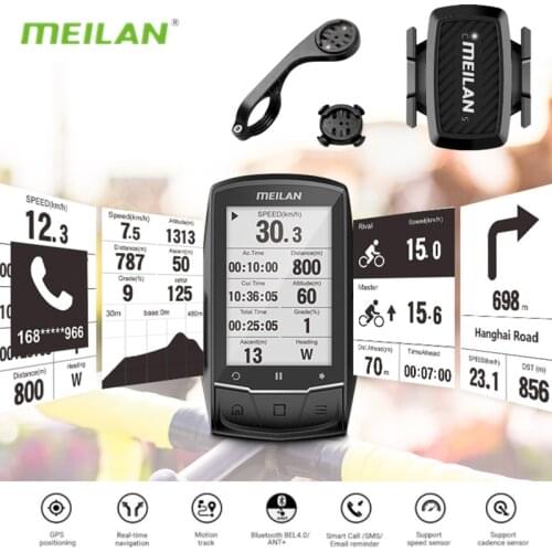 Meilan GPS Bike Computer With Chest Heart Rate/Cadence Sensor Wireless Navigation Bluetooth 4.0 Bicycle Odometer ciclocomputador