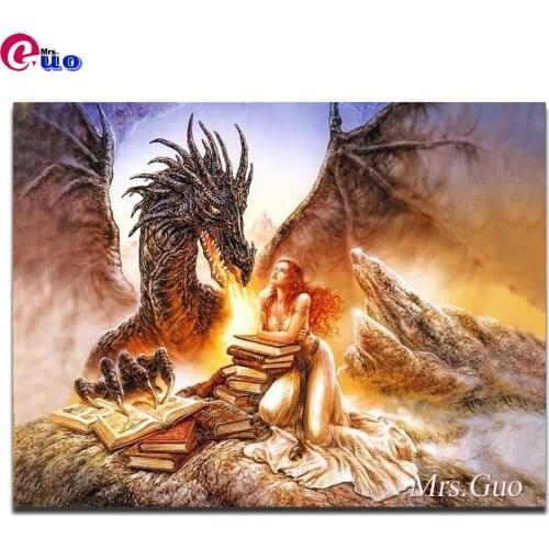 Oriental Woman Diamond Painting Painted Mosaic Full Square Round Drills Ancient Woman Dragon Cross Stitch Embroidery Crafts Art