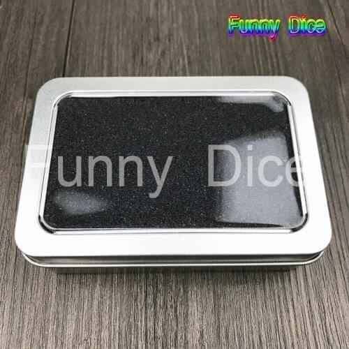 High Quality Metal Box for Dice Square Glossy Silver Tin Novelty Board Game