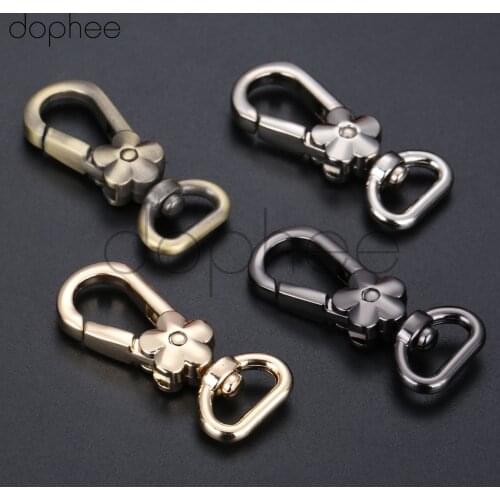 Dophee 5pcs Flower Lobster Clasps Swivel Trigger Clips Snap Hooks Bag Key Rings Keychains Bag Parts Bag Accessories