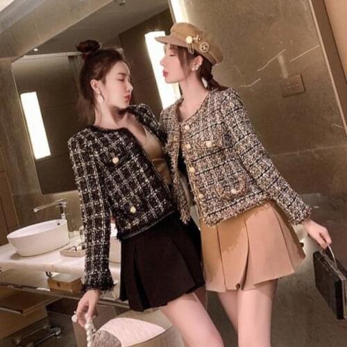 High-quality Temperament Ladies style tweed women short Jacket Women 2021 autumn elegant jacket Female Fashion Jacket Woman Top