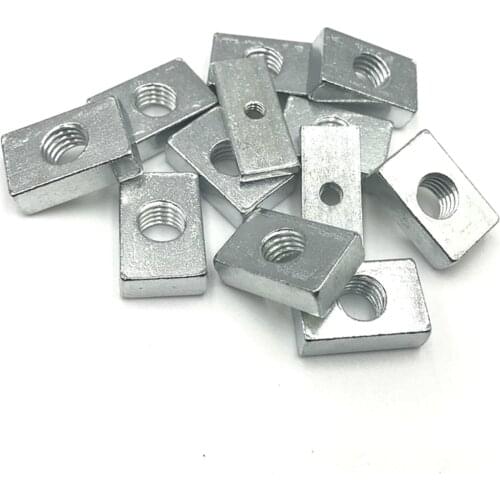 10PCS Square Nut M3 M4 M5 M6 M8 M10 Rectangular Nuts Aluminum Profile Accessory Slider Block Thin Carbon Steel Countersunk Nut