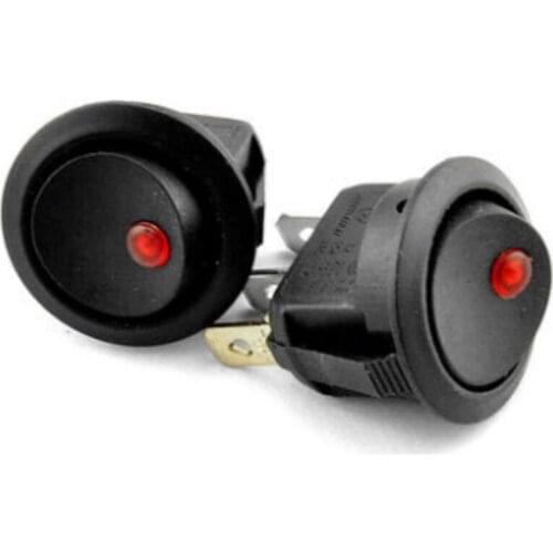 DC 12V Boat Round Rocker LED Switch Red Light SPST Plastic 3 Pins Accessory 10pcs High Quality New 2018 Useful