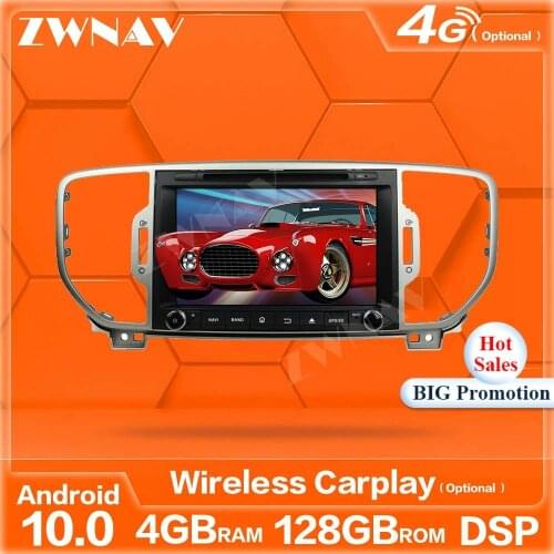 128GB Wireless Carplay Android 10 Screen Multimedia Player For Kia Sportage 2016 2017 2018 GPS Auto Audio Radio Stereo Head Unit