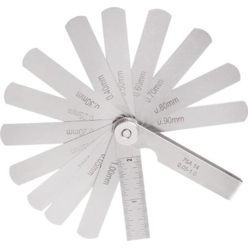25 Blade 0.05-1mm Feeler Gauge Gage Thickness Measurment Tool Metric Gap Filler D08D