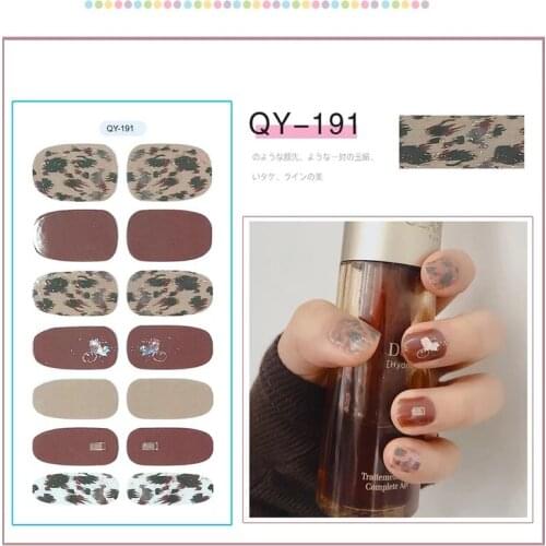 14tips/set Full Cover Nail Stickers Wraps New Styles DIY Adhesive Sliders for Women Beauty Art Decals Manicure Waterproof