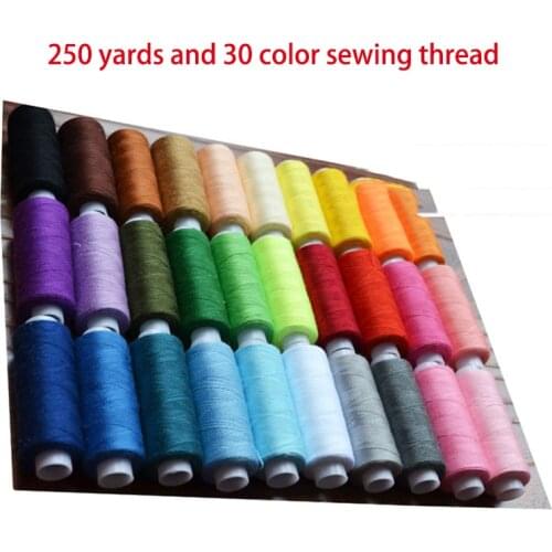 30Pcs 250 Yards Sewing Thread Polyester Machine Embroidery Hand Sewing Threads Steering-wheel DIY Craft Patch Sewing Supplies