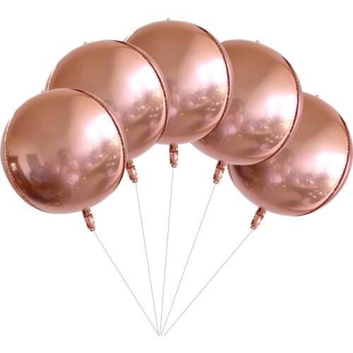 5pcs Rose Gold 4D Foil Balloons 18/22/10 Inch Helium Globos Rainbow Metallic Ballon Wedding Decor Birthday Party Decorations