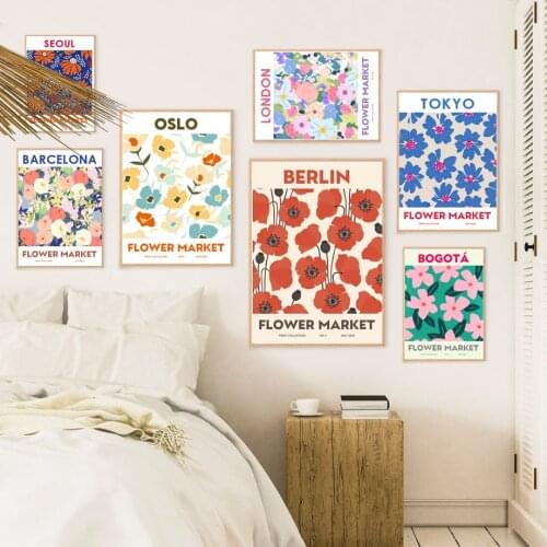 Abstract Plant Tropical Leaf Flower Boho Vintage Wall Art Canvas Painting Posters And Prints Wall Pictures For Living Room Decor