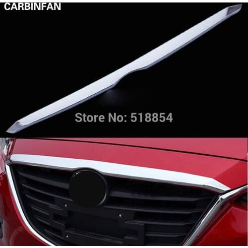 ACCESSORIES FIT FOR 2014 2015 2016 MAZDA 3 CHROME FRONT HOOD COVER TRIM MOLDING GRILLE BONNET GARNISH GRILL STRIP BAR