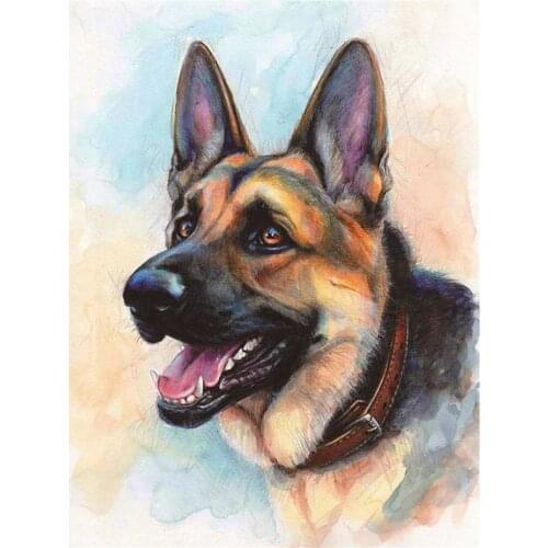 LZAIQIZG Dog Full Drill Diamond Painting Animal Cross Stitch Diamond Mosaic German Shepherd Home Decoration Handcraft