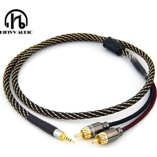 Hifi audio cable 2.5mm JACK balanced interface 4.4 to 2 rca signal cable AUX line Headphone Amplifier line 2.5mm plug to 2 RCA