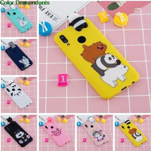 For Coque Huawei Psmart 2019 POT LX3 L21 L23 Case Cover 3D Cartoon Panda Unicorn for Case Etui Huawei P Smart 2019 Back Cover
