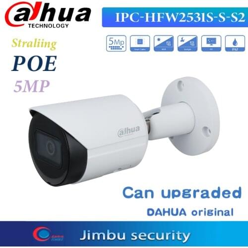 Dahua IP Camera 5MP POE IPC-HFW2531S-S-S2 IR30m H.265 SD card slot support 256GB Lite Bullet CCTV Camera original 4K IVS