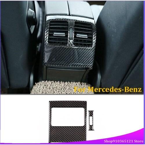 For Mercedes-Benz C-Class W204 2007-2013 Rear Exhaust Air Vent Frame Real Carbon Fiber (Soft) Car Interior Accessories