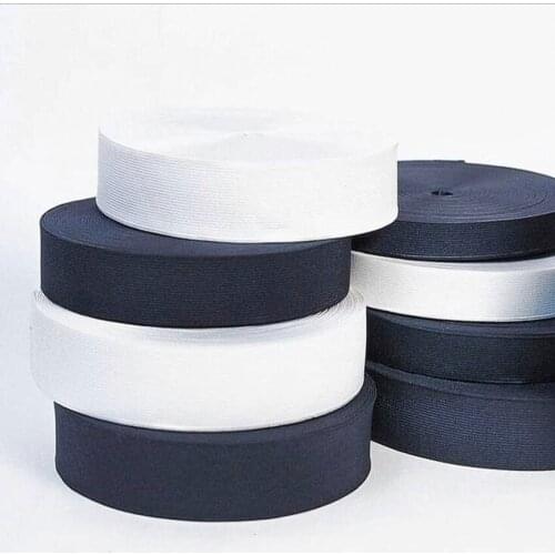 2M black white Good Elastic Band Elastic Different Size Webbing DIY Sport Clothes Pants Wrist Guard Sew Accessories