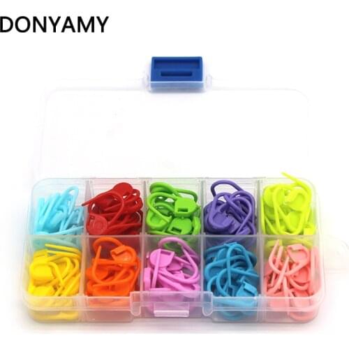 DONYAMY 120Pcs Plastic Knitting Crochet Locking Markers Crochet Latch Knitting Tools
