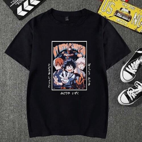 My Hero Academia Bakugou T-shirt Men Cute Anime Midoriya T Shirt Cool Todoroki Graphic Tshirt Hip Hop Top Tees Male
