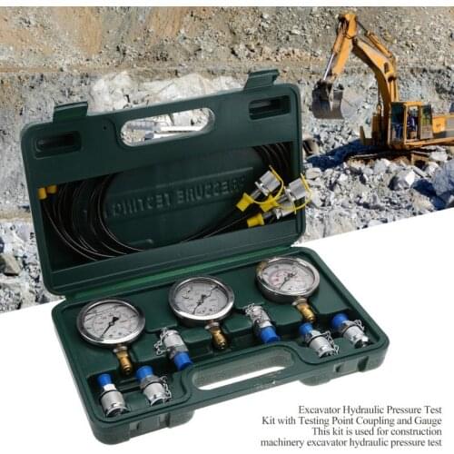 Hydraulic Pressure Test Kit Hydraulic Pressure Guage Excavator Hydraulic Pressure with Testing Point Coupling and Gauge