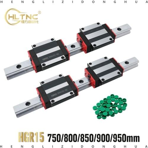 Hgr15 800/850/900/950mm linear guide rail and slide guide block hgh15ca HGW15CC for CNC Printer cutter