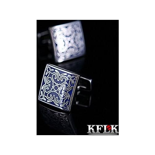 KFLK Fashion Blue cufflinks for Mens jewelry shirt Cuff link Button Brand High Quality Luxury Wedding Groom Male guests