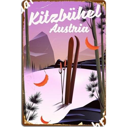 Kitzb Bchel Austrian Ski Poster Metal Sign Bar Cave Plaques Wall Mural Create Tin Sign Poster