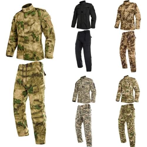 2PCs Man Military Uniform Jungle German Camouflage Combat Airsoft Tactical Jacket Pants Clothing Set ACU CP Army Suit Wholesale