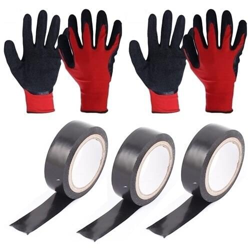 Mastercare 4'lü Premium Fireproof Work Gloves Set + 3 Isolated Tape 428040 Work Gloves Safety Work Gloves Team