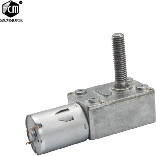8mm Diameter 33mm Length Long Lead Screw Shaft Worm Gear Motor Reducer 6v 12v 24v 2rpm To 150rpm Slow Electric Worm Geared Motor