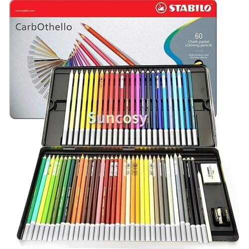 Stabilo pastel pencils, CarbOthello, 12 24 36 48 60 Color set in Tin,For Artist Painting colored pencils, art supplies pencils