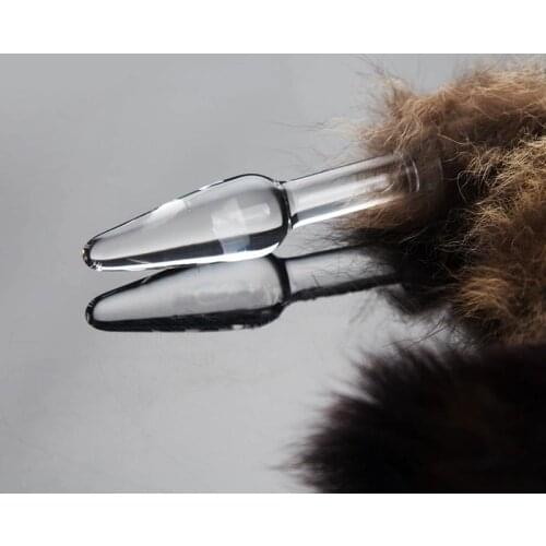 Clear GLASS DOG TAILS Fox Tail Butt Anal Plug Sex Toy BULLET Sex Products buttplug G SPOT Toys CatTails COUPLE LOVER SEX GAME