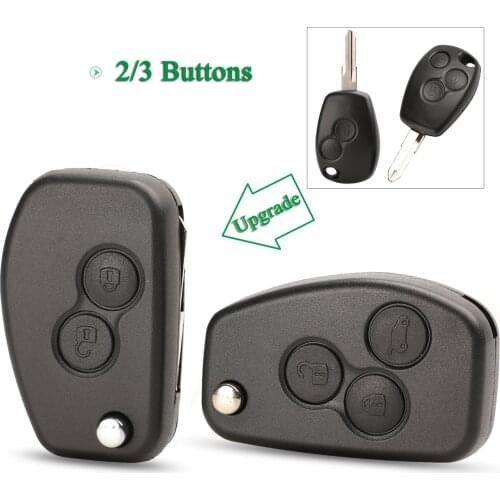 Bilchave 2 Buttons Modified Remote Car Key Shell For Renault Megane Dacia Modus Espace Duster Clio With Uncut Blade Replacement