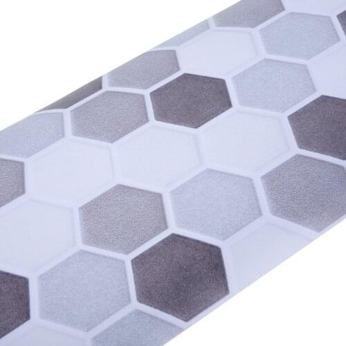 PVC Modern Hexagonal Tile Wall Sticker Decals Home Kitchen Anti-Oil Decoration