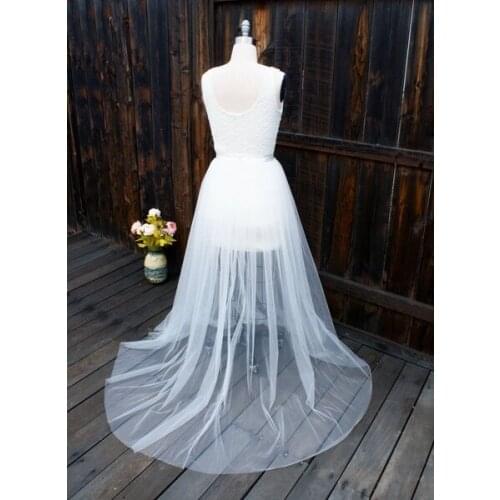Detachable skit lvory White Wedding Detachable skit Bridal Tulle Overskirt Train