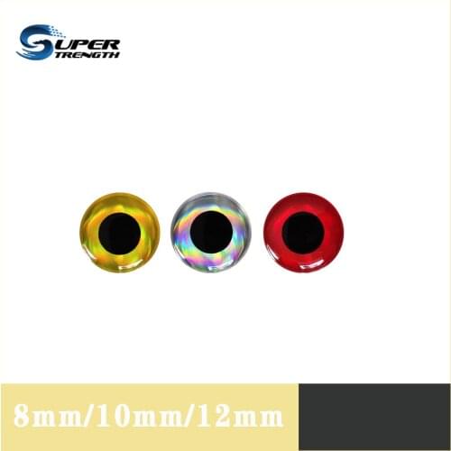 Super-strength 3D simulation fisheye black eyeball 8mm 10mm 12mm lure fake lure laser fisheye 100p