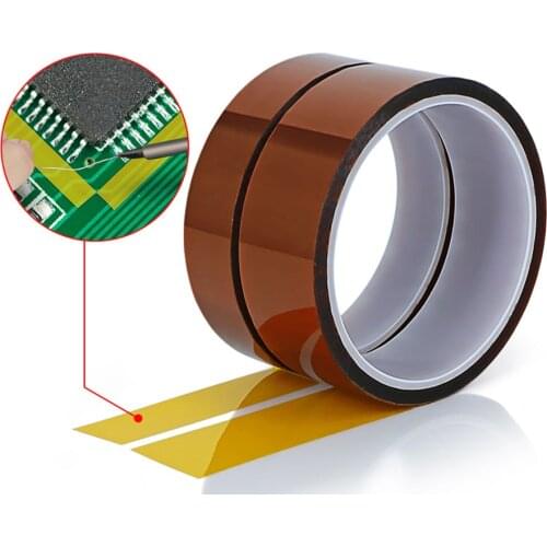 25/30mm 33m 100ft Kapton Adhesive Tape BGA High Temperature Heat Resistant Polyimide Gold for Electronic Industry