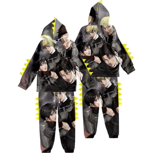 Attack On Titan Hoodie Kids Fashion Boys Pullovers Tops *pants Oversize Girls Hoodie Sweatshirt Hoodies