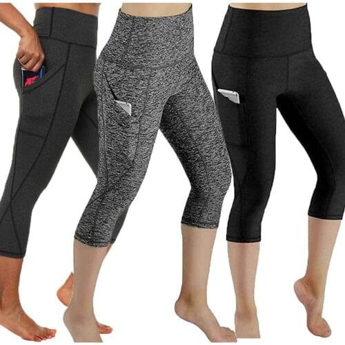 3/4 Yoga Pants Women Calf-length Pants Capri Sports leggings Fitness Yoga Gym High Waist Exercise Pants for women Jogger
