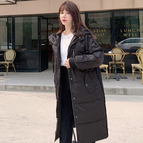 Female Winter Coat Women Thick Outerwear Oversized Winter Coats Long Down Cotton Jacket Women Parka Hooded Warm Snow Coat HK210
