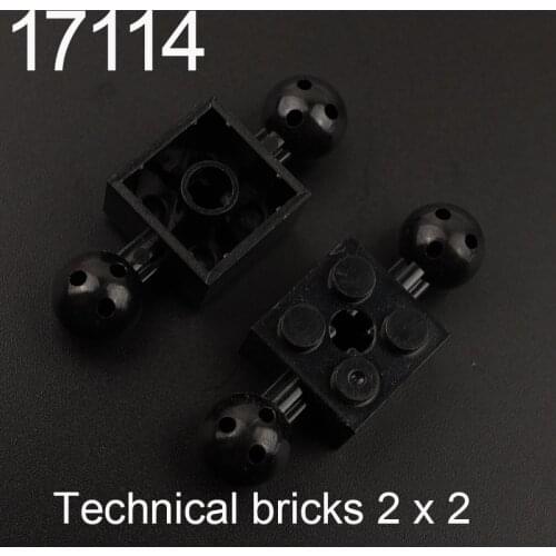 10PCS 17114 Brick Special 2 x 2 with 10.2mm Balls with Holes and Axle Hole Building Block Bricks Accessories Parts MOC DIY Toys