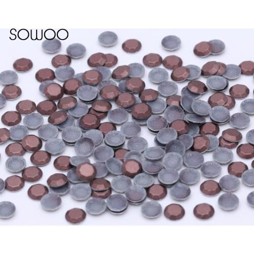 1440pcs/lot lead free Hot Fix Studs Brown(Frosted) color Wholesales Hot Fix nailhead Iron On Rhinestud baby rhinestone