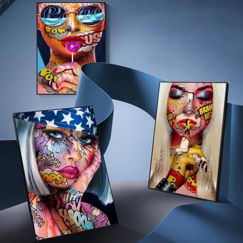 Abstract Watercolor Woman Covered In Graffiti Canvas Painting Posters and Prints Wall Art Pictures for Living Room Home Decor