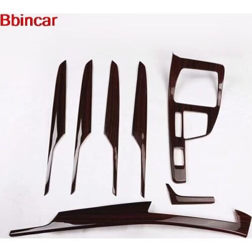Bbincar ABS Wood Paint For BMW X1 F48 2016 2017 2018 Interior Front Gear Shift Panel Inner Side 4 Door Decoration Trim