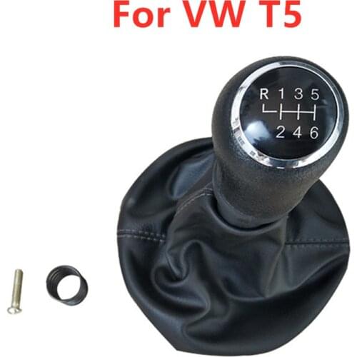 5 6 Speed Car Gear Shift Knob Boot Cover for VW Transporter T5 T5.1 Gp 2003-2011 Gearstick Gaiter Kit Accessory