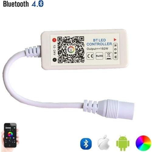DC 12-24V 192W IOS Android Phone APP Control Mini Bluetooth RGBW LED Controller for SMD 3528 5050 RGB RGBW RGBWW LED Strip light