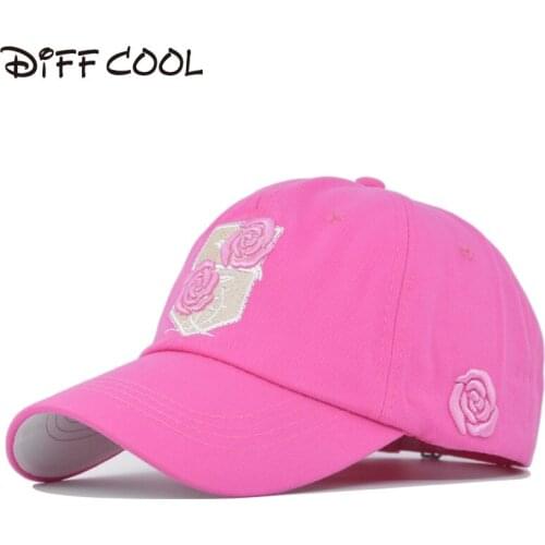 [DIFF COOL]High quality cotton singer rose embroidered rebound cap for men and women hip hop dad hat baseball cap bone Garos