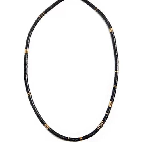 Retro wild long clothes accessories black silicone handmade necklace ethnic style charm jewelry for women man wholesale 2020