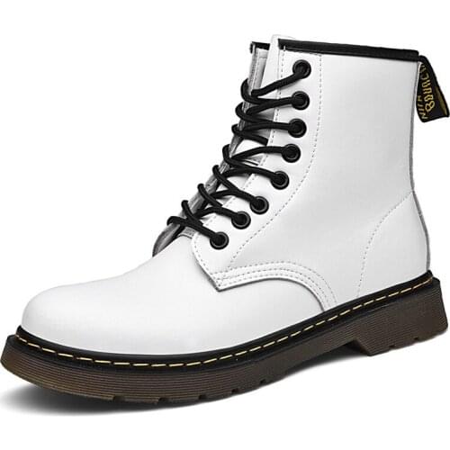 Couples High Top Men Martin Boots Women8-hole Big 35-49 Short Boots Mens and Womens Leather Boots Fashion Motorcycle Boots