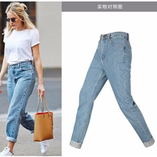 Women Casual High Waist Pencil Blue Casual Jeans Female Streetwear Bodycon Denim Trousers Ladies Boyfriend Winter Jean Pants