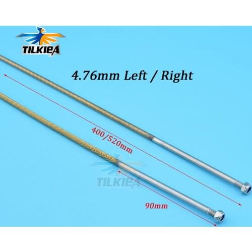 4.76mm 3/16'' Flexible Shaft Positive/Reverse Length 400mm/520mm Flex Cable For RC Electric Boat